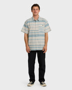 All Day Stripe Short Sleeve Shirt - Dusty Blue