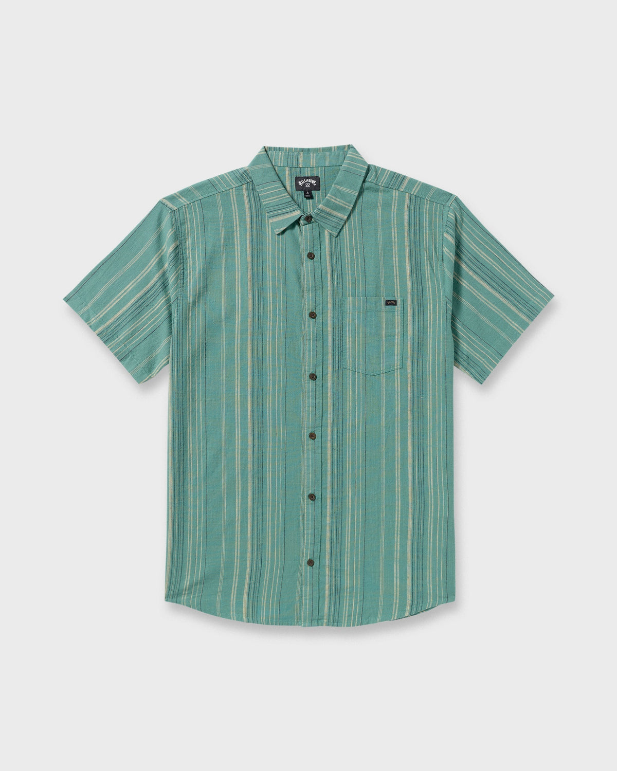 All Day Stripe Short Sleeve Shirt - Sage Green
