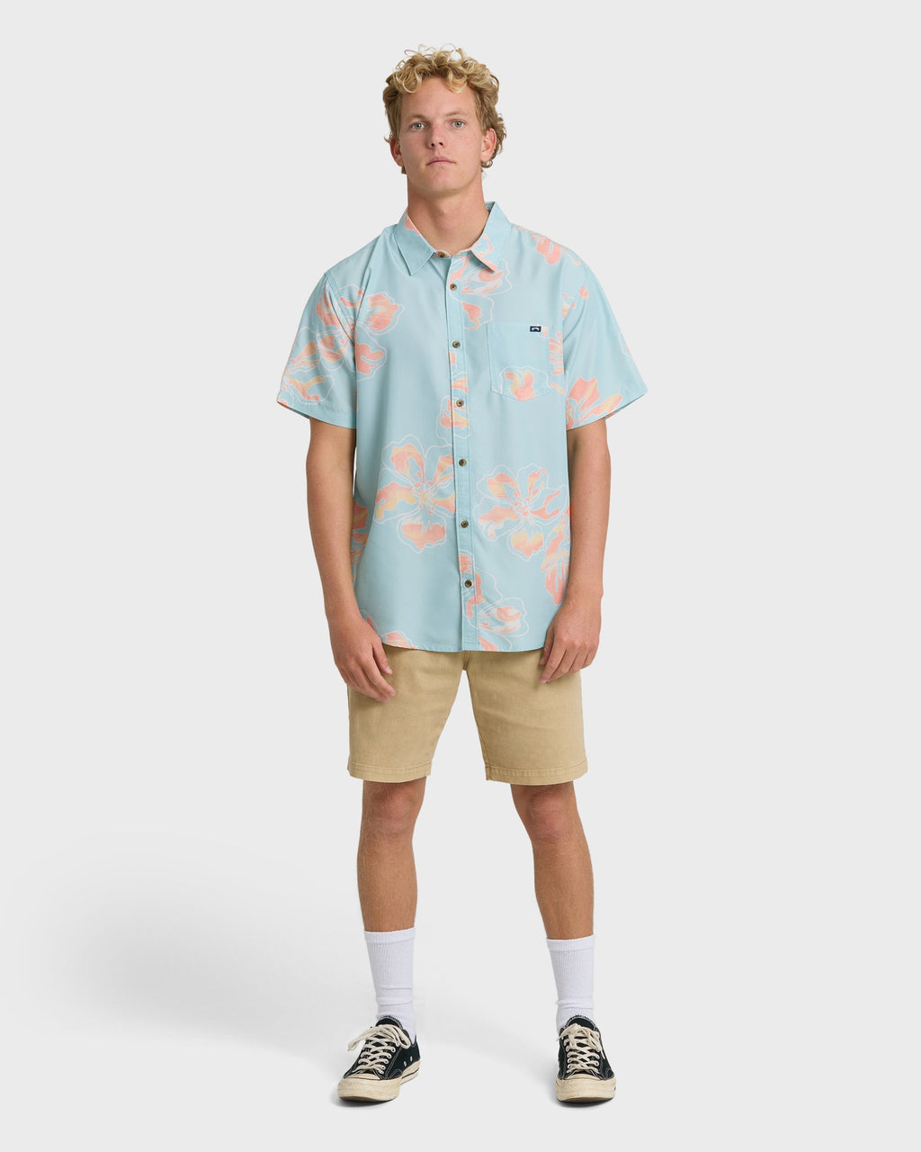 Sundays Lounge Short Sleeve Woven Shirt - Corydalis Blue