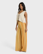 Hazy Daze Elastic Waist Pants - Brown Multi