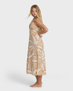 Tropic Breeze Midi Dress - Stone