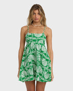 Sea Shell Mini Dress - Kelly Green