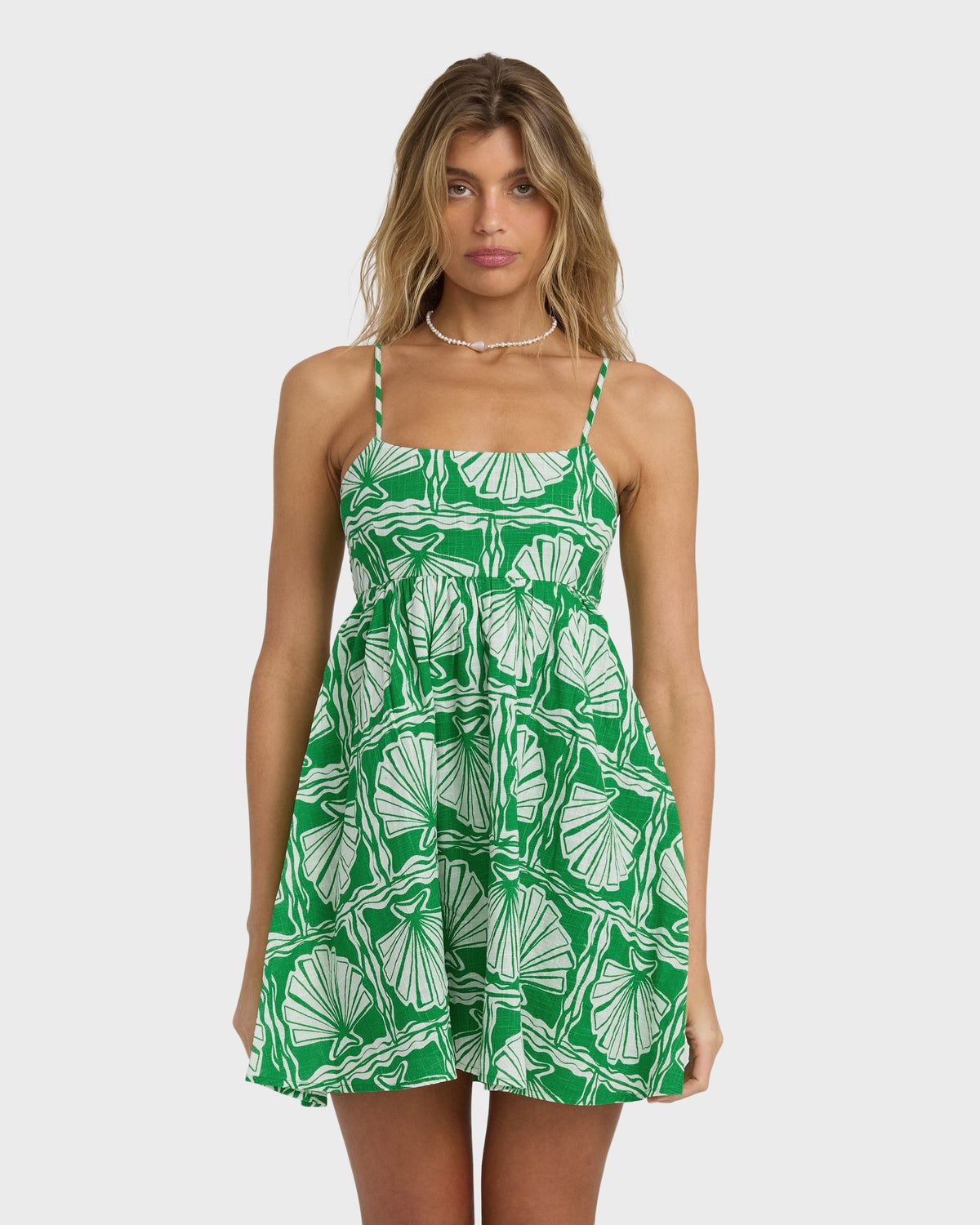 Sea Shell Mini Dress - Kelly Green