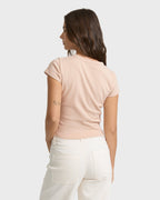 Triple Stacked Short Sleeve T-Shirt - Oatmeal