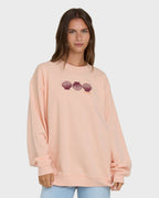 Chasing Horizons Crewneck Sweatshirt - Light Peach