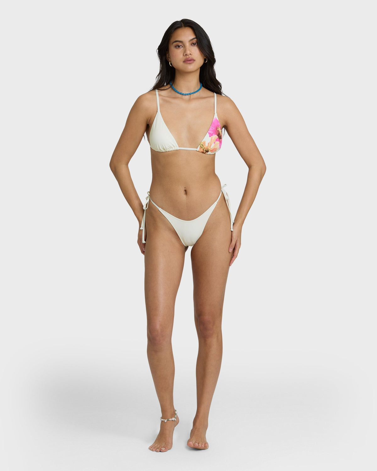 Sunny Shore Tie-side Dippi Skimpy Bikini Bottom - Salt Crystal
