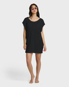 Hallow Wave Mini Short Sleeve Dress - Black Sands