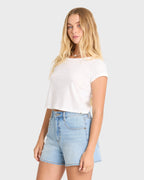 Daily Tee Solid Short Sleeve Knit T-Shirt - Salt Crystal