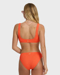 Summer Hi Lowrider Full Bikini Bottom - Hot Coral