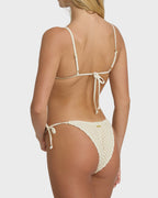 Twisted Tides Tie-side Dippi Skimpy Bikini Bottom - White Cap