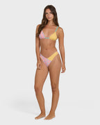 Babe Alert Reversible Mini Slide Triangle Bikini Top - Agave