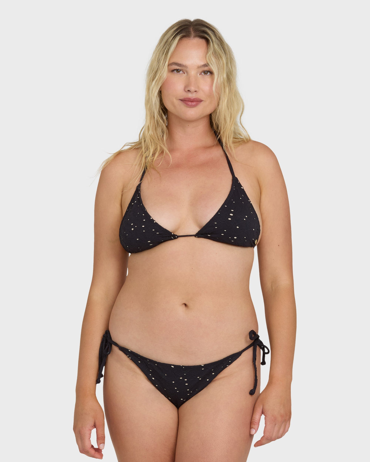 Eye On You Tie-Side Maui Bikini Bottoms - Black Pebble