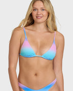 Sun Fade Slide Tall Triangle Bikini Top - Ocean Spray