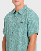 Sundays Jacquard Short Sleeve Woven Shirt - Blue Surf