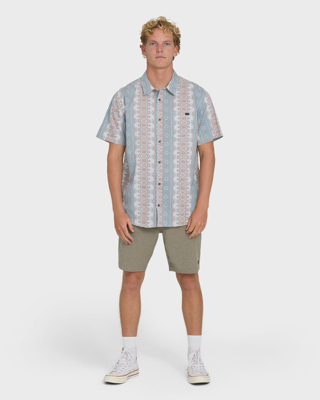 Sundays Short Sleeve Woven Shirt - Blue Fog