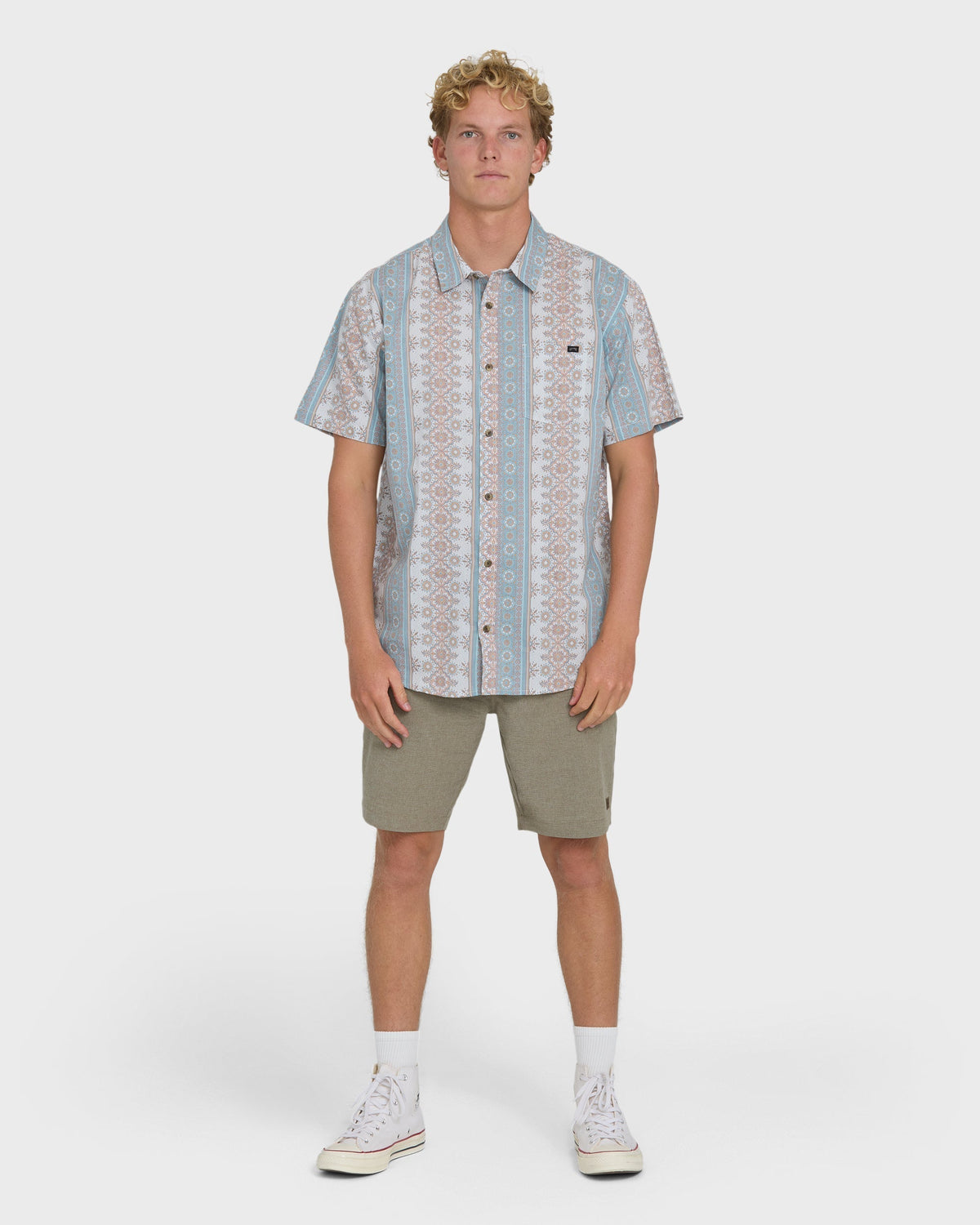 Sundays Short Sleeve Woven Shirt - Blue Fog