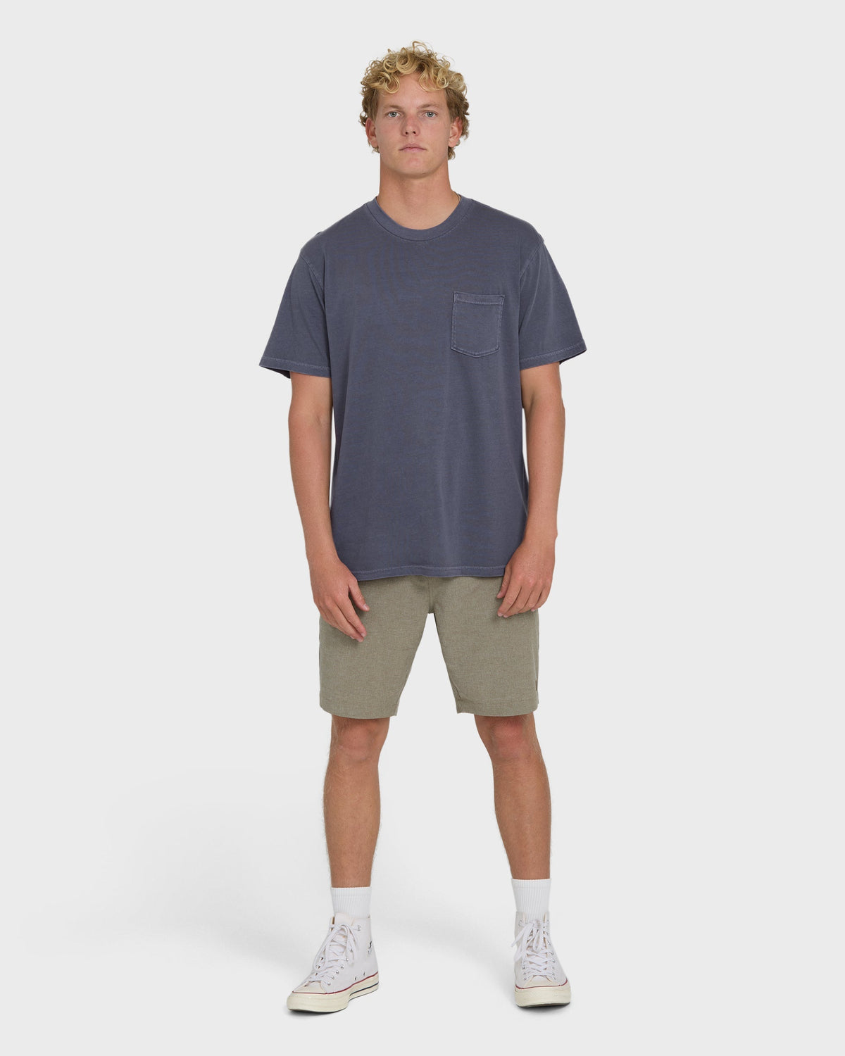 Essential Wave Washed Premium Short Sleeve Pocket Tee - Graystone