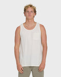 Essential Pocket Wave Washed Premium Tank Top - Off White