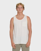 Essential Pocket Wave Washed Premium Tank Top - Off White