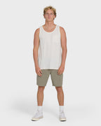Essential Pocket Wave Washed Premium Tank Top - Off White