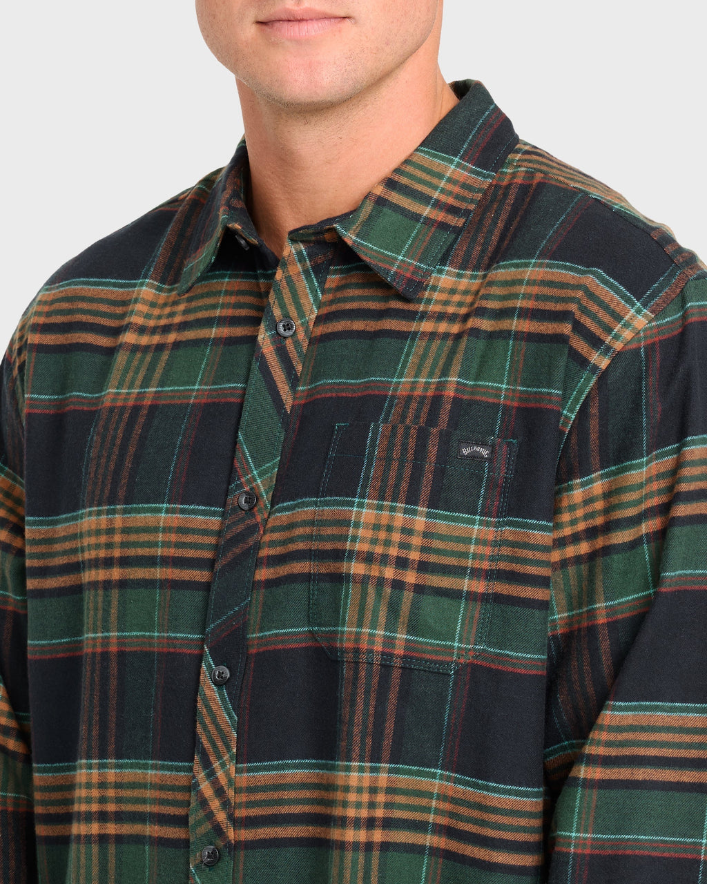 Coastline Long Sleeve Flannel Shirt - Black