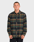 Coastline Long Sleeve Flannel Shirt - Black