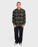 Coastline Long Sleeve Flannel Shirt - Black