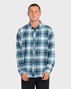 Coastline Long Sleeve Flannel Shirt - China Blue
