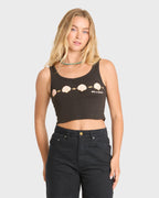 Into The Sea Tank Top - Off Black