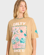 Salty Since Short Sleeve Cotton Graphic T-Shirt - Curry