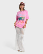 Distant Stars Short Sleeve Cotton T-Shirt - Party Pink