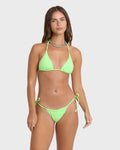 Simply Sweet Eyelet Triangle Bikini Top - Green Glow
