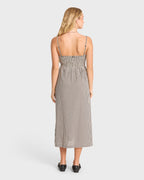 Beach Check Midi Dress - White/Black