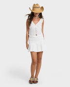 Eyelet Forever Tank Top - Salt Crystal