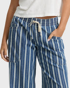 Zonte Elastic Waist Saltwashed Denim Pants - Blue Smoke