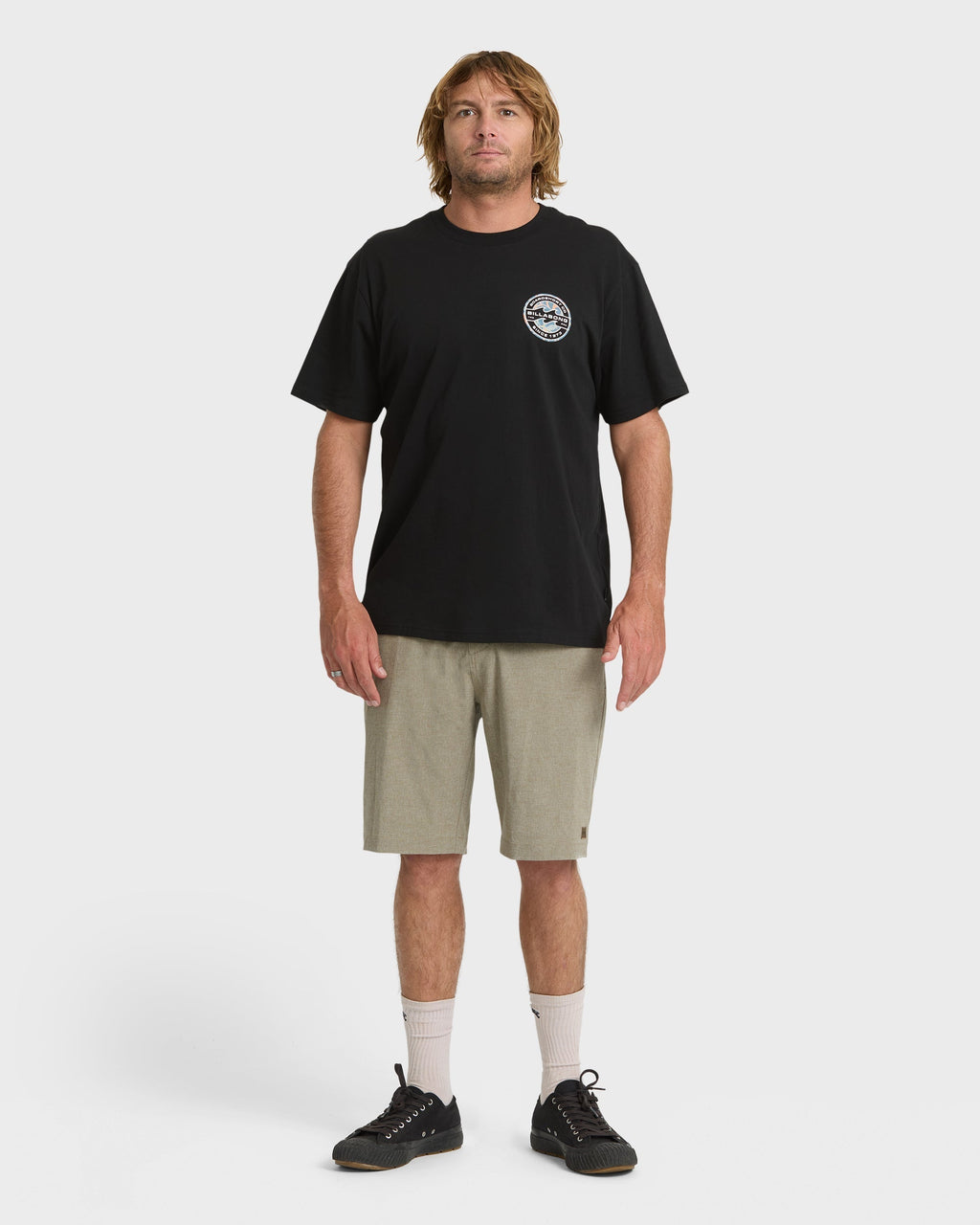 Hollow Premium Short Sleeve Knit T-Shirt - Black