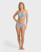 Mini Wave Check Maui Bikini Bottoms - True Blue