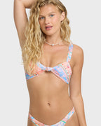 Daisy Chain Scrunch Bandeau Bikini Top - Pale Peach